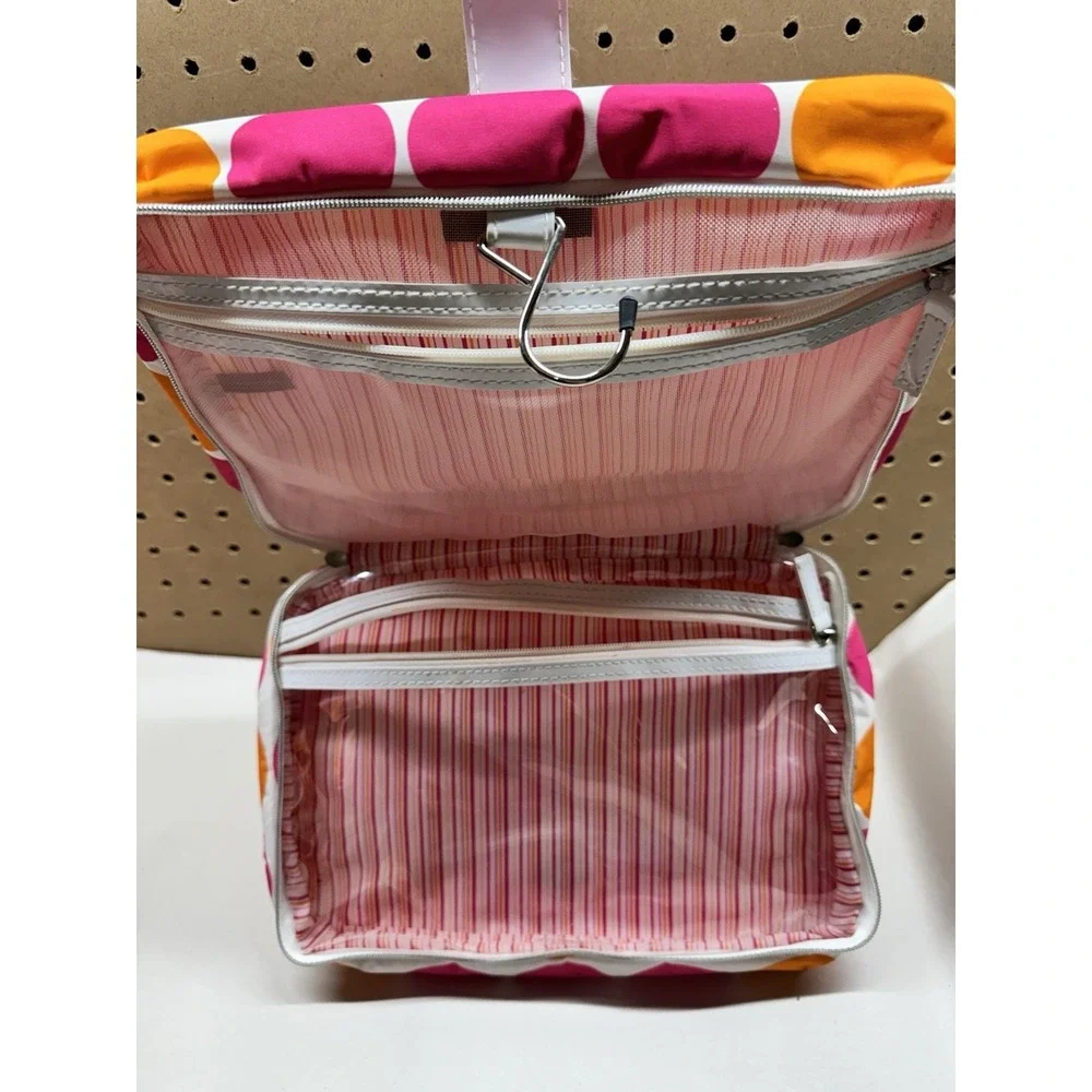 Lancome Hanging Cosmetic Travel Organizer Polka Dot Makeup Toiletry Bag